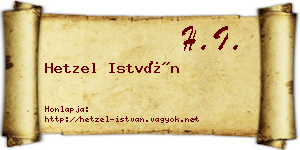 Hetzel István névjegykártya