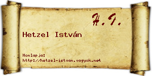 Hetzel István névjegykártya